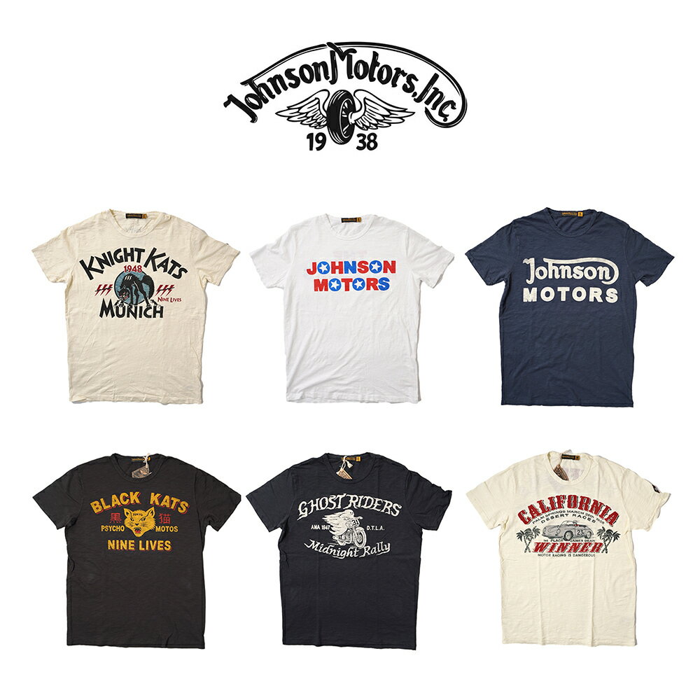 正規品 2023 NEW 新作 JOHNSON MOTORS ジョンソンモータース Tシャツ TEE カスタムバイク バイカー ロス オートバイ ライダー 人気 セレブ メンズ