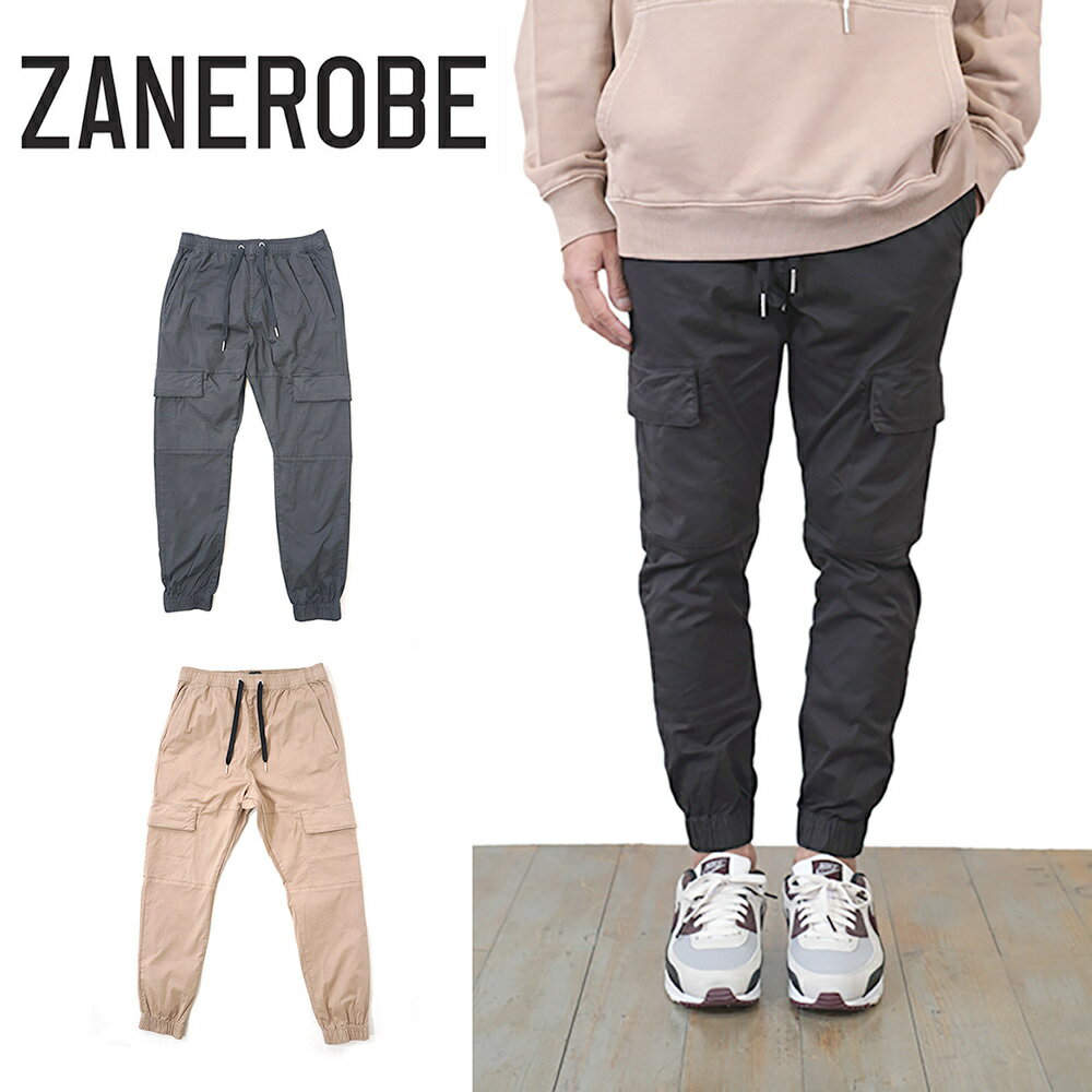 楽天原宿　エトフ　ETOFFE【日本正規販売代理店】ZANEROBE JAPAN（ゼインローブ ジャパン） Sureshot Lite Cargo Jogger - Sand stone（734） Black（733） 黒　サンドカーゴ　ジョガーパンツ　　パンツ