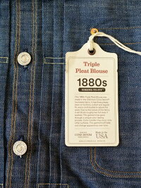 LEVI'S VINTAGE CLOTHING リーバイス ヴィンテージクロージング 1880 Triple Pleat Blouse Limited production brand new トリプルプレートブラウス 復刻デザイン 限定品 インディゴ セルビッチデニム アメリカ製 ジージャン
