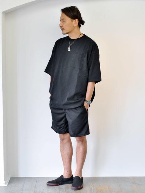 ZANEROBE　ゼインローブ　サイドラインジャージショーツ　メンズ ショートパンツ ラインパンツ　BLACK　黒色　Red レッドライン