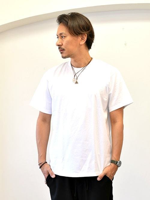 LOS ANGELES APPAREL 6.5oz heavy weight Tee WHITE ロサンゼルスアパレル ヘビーウェイト Tシャツ 着丈長め 大きめT メンズ BIG T MADE IN USA