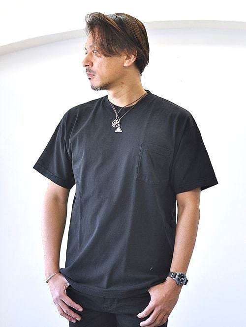 LOS ANGELES APPAREL 6.5oz heavy weight pocket Tee Black BLACK ロサンゼルスアパレル ヘビーウェイト ポケティ Tシャツ 着丈長め ポケット 大きめT メンズ BIG T MADE IN USA