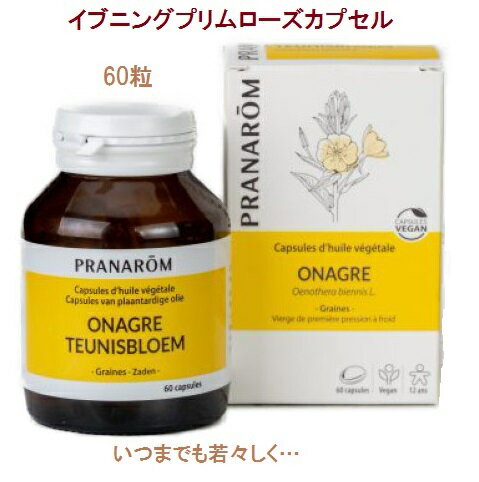 プラナロム イブニングプリムローズ カプセル 60粒 02525 ■ケモタイプ精油や植物油を配合したカプセル栄養補助食品 サプリメント■妊娠中授乳中の方 小さなお子様は食べないでください。天然 自然 植物由来 オーガニック PRANAROM 健草医学舎 KENSO ケンソー