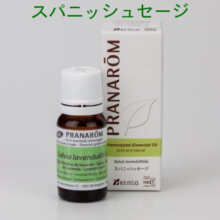 プラナロム PRANAROM 精油 スパニッシュセージ 解説シャープで爽快感のある香りです。頭をスッキリとさせ、リフレッシュさせてくれます。プラナロムの精油にはすべて成分分析表がついています。厳しい成分分析をクリアした良質ケモタイプ精油だから、安心・安全・効果的なアロマテラピーにおすすめ。香りによる癒し以外の効果にも期待できます。無添加オーガニックで100%自然・天然のオイルです。プラナロム PRANAROM 精油 スパニッシュセージ 詳細製造元 ブランド プラナロム pranarom 分類エッセンシャルオイル 精油 アロマオイル品番p-163精油名スパニッシュセージ学名Salvia lavandulifolia容量・サイズ10ml科名シソ科主な産地スペイン蒸留部位花と茎葉禁忌事項用法用量を守って使用すれば禁忌なし。注意事項用法用量を守って使用すれば注意なし。備考●開封後は、冷暗所に保管して1年以内を目安にご使用ください。（柑橘系の精油は半年以内に使い切ってください。） ●お子様やペットの手の届かない冷暗所に保管して下さい。●直接皮膚につけたり飲んだりしないで下さい。●引火性がありますので、火気の近くではご使用にならないで下さい。●使用中何らかの異常があった場合には、直ちにご使用を中止し専門家にご相談ください。●プラナロム精油の場合、使用期限がボトルに明記されておりますが、一般的には未開封で約5年です。（柑橘系のオイルは未開封で約3年です。 ）（注1）エッセンシャルオイル （精油）や、キャリアオイル（植物油）などの油分を含むものは空輸できない商品です。そのため沖縄・離島への発送は船便となり通常お届け予定日数に加えて2日〜4日ほど長くかかります。予めご了承願います。（注2）13時以降のご注文に対しての当店からの「注文確定メール」は翌営業日に発信となる場合がございます。予めご了承願います。エトワールライフ 楽天市場店プラナロム精油 スパニッシュセージ学名：Salvia lavandulifolia香りの特徴：シャープで爽快感のある香りです。頭をスッキリとさせ、リフレッシュさせてくれます。プラナロム精油が選ばれる理由一般的なアロマオイルは植物の種類で分類されます。プラナロム社の精油はそれと違って、化学的に分析し特徴的な成分の含有率で分類・同定するケモタイプという分類法を継承しています。フランスやベルギーではアロマテラピーを療法として実践します。使用する精油には、病気や症状に対して有効な成分が含まれていなければなりません。そこで選ばれるのが成分分析されたケモタイプの精油です。安全で効果的なアロマテラピーを実践するためには、ケモタイプのプラナロム精油が必要不可欠です。・ケモタイプについてもっと知りたい成分分析表つきで安全・安心プラナロム社の精油はロットごとに成分分析されて、高い品質を保っています。そのうえ日本では安全性を一層高めるため、正規輸入代理店のKENSO（健草医学舎）が、輸入する精油のすべてのロットを国内(厚生労働大臣登録検査機関）で再分析しています。精油に付属している成分分析表は、万が一を許さない日本独自の品質証明です。アロマの楽しみ方お部屋でディフューザーで香らせる。お風呂でバスオイルと混ぜて入浴する。お肌に手作りクリームでスキンケア。ノドにお湯にたらしてタオルをかぶる。・アロマの楽しみ方をもっと知りたい・アロマクラフトの作り方を知りたい他の精油をお探しですか？成分分析表付きのプラナロム精油やKENSO精油など100種類以上のアロマオイルを取り揃えております。≫精油（エッセンシャルオイル ）を探すならここをクリック『ご購入特典』〜エッセンシャルオイル 選びに最適〜プラナロムおよび健草医学舎の製品をご購入頂きましたお客様に、自分にあったアロマアイテム選びに役立つ小冊子をプレゼントさせて頂きます。● ● ケモタイプ精油マニュアルカタログにはケモタイプ精油の基礎知識や各商品について簡潔な説明があります。マニュアルには、マッサージオイルやハンドクリームなどの簡単な調合方法が掲載されています。小さな冊子ですが、大変参考になると評判です。是非ご活用くださいませ。