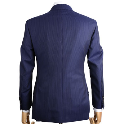 春夏 メンズビジネススーツ エルメネジルド・ゼニア Ermenegildo Zegna トロピカル ライトネイビー AW4101 極細ストライプ ブリテッシュモデル