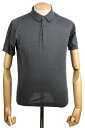 ジョンスメドレー トップス 春夏 メンズJOHN SMEDLEY 半袖ポロニットシャツ ロードス チャコール シーアイランドコットンニット無地 日本向サイズモデ...