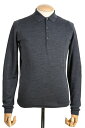 秋冬 ジョンスメドレーメンズ JOHN SMEDLEY 長袖ニットポロシャツ チャコール コッツウォルド 30G メリノウール ジョンスメドレー トップス