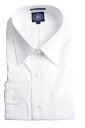 Jプレス メンズ J.PRESS MEN'S レギュラーカラーシャツ(チップカラー) 80/2スーピマピンオックス プレミアムプリーツ(形態安定機能)ホワイト