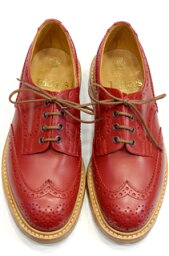 トリッカーズ メンズ ウィングチップバートン Tricker's Bourton カントリーシューズ フルブローグ短靴 レッドカーフ ダブルレザーソール