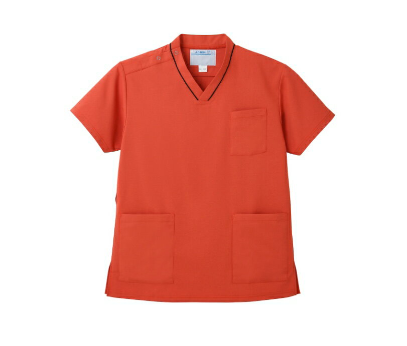 男女兼用スクラブ 601-64AP アプロンアパレル　男女兼用　オレンジ　制菌加工　静電　防汚　吸汗速乾　..