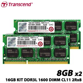 トランセンド TS1600KWSH-16GK [16GB KIT DDR3L 1600 DIMM CL11 2Rx8]