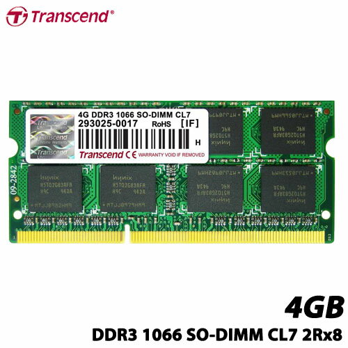 トランセンド　TS512MSK64V1N [4GB DDR3 1066 SO-DIMM 204pin CL7 256M×8 永久保証]
