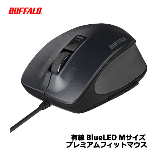 �Хåե����������襵�ץ饤/iBAFFALO BSMBU500MBK [ͭ�� BlueLED �ץ�ߥ���ե��åȥޥ��� M������ �֥�å�]