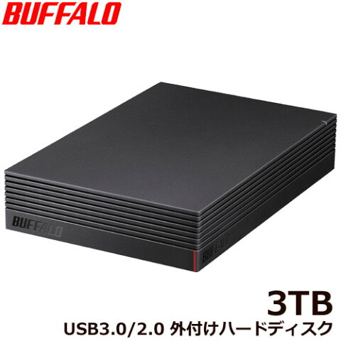 バッファロー HD-NRLD3.0U3-BA [USB3.1/USB3.0/USB2.0 外付けHDD PC用＆TV録画用 静音＆防振＆放熱設計 日本製 3TB]