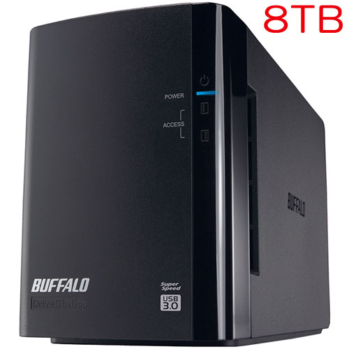 バッファロー HD-WL8TU3/R1J [ミラーリング対応 USB3.0 外付HDD 2ドライブ 8TB]