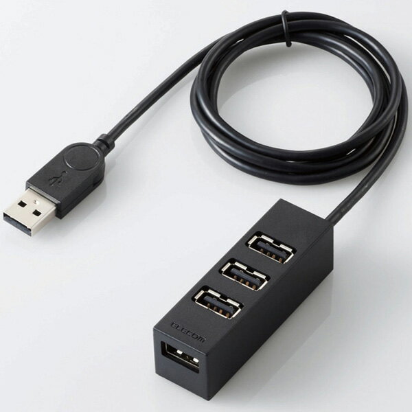 エレコム U2H-TZ427BBK [USB2.0ハブ/バスパワー/4ポート/100cm/ブラック]