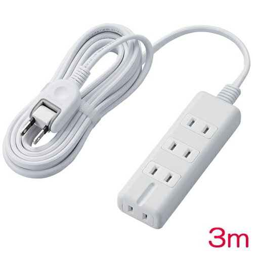 Power Socket Board - エレコム T-KM01-2430WH [磁石タップ/4個口(内3ピン1)/3m/ホワイト]