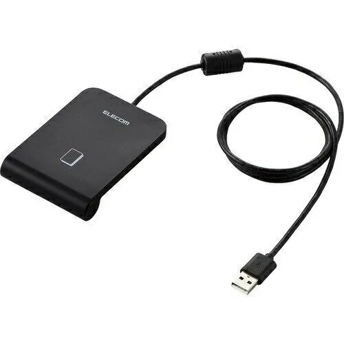 ICカードリーダー 非接触 マイナンバーカード 確定申告 Felica Mifareカード 対応 直付け ケーブル1m ブラック USB 公的個人認証 Windows macOS