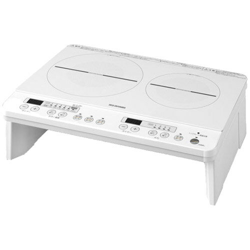 IHクッキングヒーター IHK-W12S-W [2口IHコンロ 1401W 脚付]