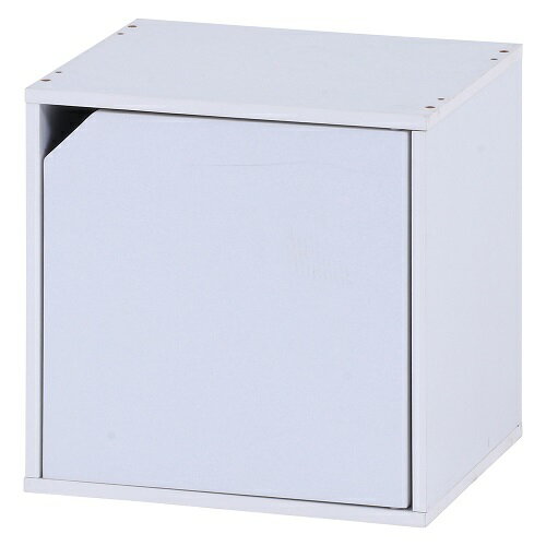 ★代引不可★81907 [不二貿易　キューブボックス 扉付 ホワイト CB35DR(WH)]