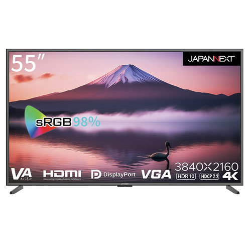 ★代引不可★JAPANNEXT JN-V5500UHDR-N [4K 55インチ液晶ディスプレイ VAパネル 非光沢 DP/HDMI/VGA PCモニター]