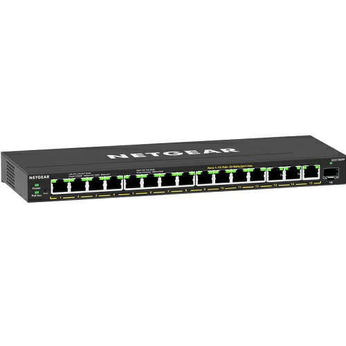 NETGEAR GS316EPP-100JPS [PoE+(231W)ギガx15 SFPx1 アンマネージプラススイッチ]