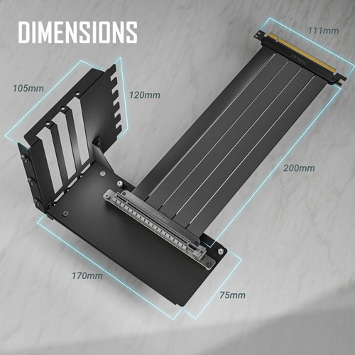 ANTEC AT-RCVB-BK200-PCIE4 [PCIE-4.0 VERTICAL BRACKET PCIE4.0 CABLE KIT Black] - Image 3