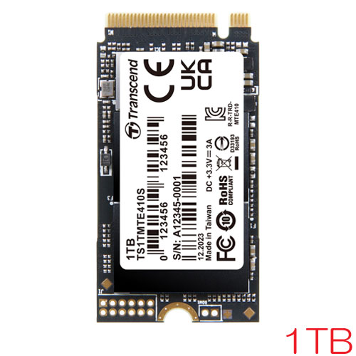 トランセンド TS1TMTE410S 1TB M.2 PCIe SSD 310S NVMe Gen4 x4 Type 2242 M Key 3D TLC NAND 600TBW 5年保証