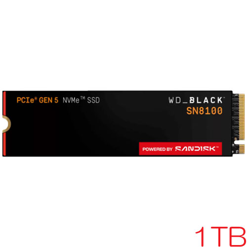 Rakuten - サンディスク WDS100T1X0M [WD_BLACK SN8100 NVMe SSD（1TB M.2(2280) PCIe Gen5 x4 NVMe 3D TLC 600TBW 5年保証）]