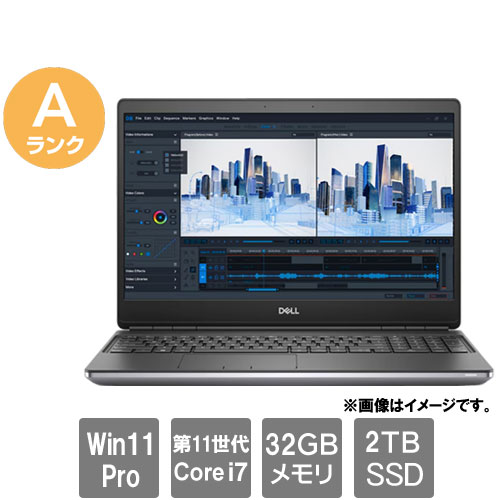 DELL ★中古パソコン Aランク★P93F002 Precision 7560(i7-11800H 32GB SSD2TB 15.6FHD Win11Pro64)