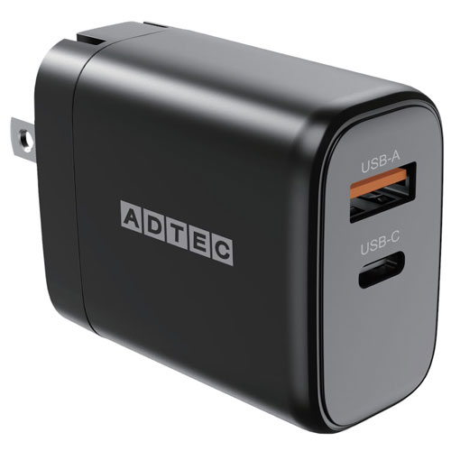 仕様:最大65W / Type-C x1, Type-A x1 カラー:ブラック 入力端子:AC100-240V 50/60Hz 電圧:特記事項参照 使用温度範囲:0 ～ 35℃ 外形寸法:28.4(W)×55.7(D)×46.4(H)mm 重量:約 89g データ復旧サービス:ー 準拠規格:RoHS指令対応, PSE 保証期間:1年間 特記事項:◇Type-C 5V/9V/12V/15V/20V or PPS 5V-16V ▼単独使用時　最大65W 　5V時3.0A/9V時3.0A/12V時3.0A/15V時3.0A/20V時3.25A//PPS 5V-11V時 4.05A/PPS 5V-16V時 3.0A ▼他ポートと同時接続時　最大45W 　5V時3.0A/9V時3.0A/12V時3.0A/15V時3.0A/20V時2.25A ◇Type-A 5V/9V/12V ▼単独使用時　最大18W 　5V時3.0A/9V時2.0A/12V時1.5A ▼Cポートと同時接続時　最大12W 　5V時2.4A