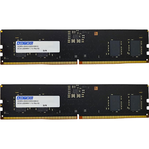 アドテック ADS5600D-X8GW [8GB×2枚組 DDR5-5600 (PC5-44800) Unbuffered DIMM 288pin]