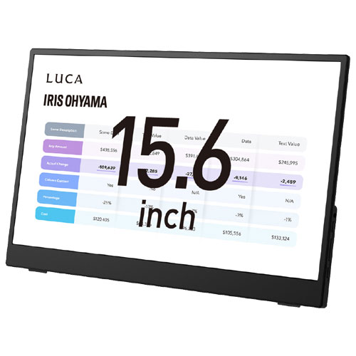 アイリスオーヤマ DP-GF166S-B [15.6型ポータブルモニター/1920×1080/スピーカー/自立スタンド、フェルトカバー付き]