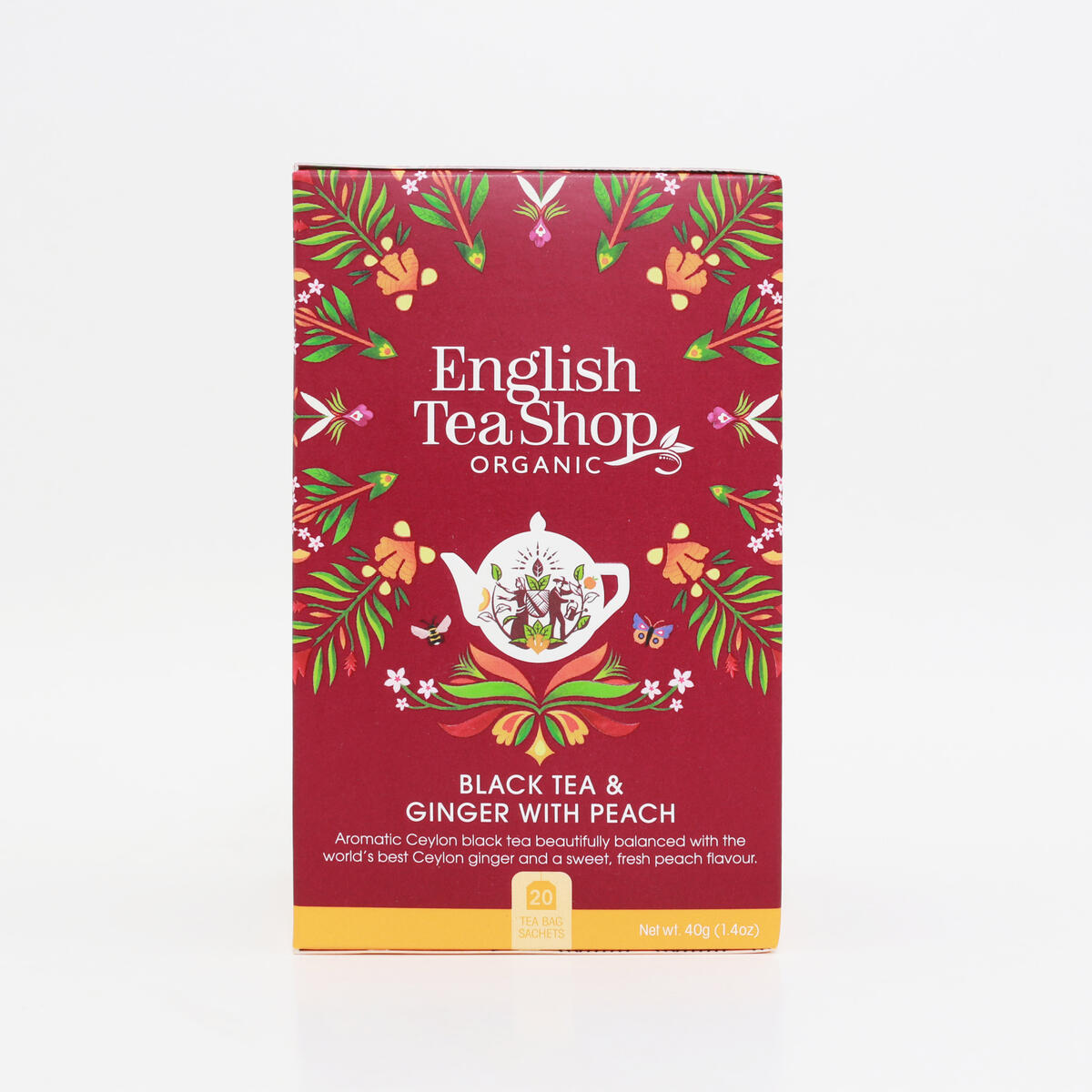 NEW 20TB ブラックティー＆ジンジャー ウィズ ピーチオーガニックティーEnglish Tea Shop イングリッシュティーショップ