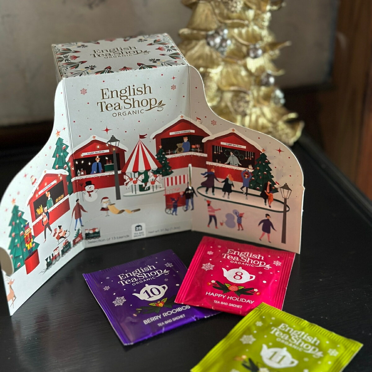 【公式】アドベンティー・カレンダー ホワイト 13種アソート (25袋入り) / アドベントカレンダー アドベント 紅茶 スパイス ハーブティー フレーバーティー ギフト オーガニック 有機JAS クリスマス XMAS ロンドン発 紅茶専門English Tea Shop(イングリッシュティーショップ)のサムネイル