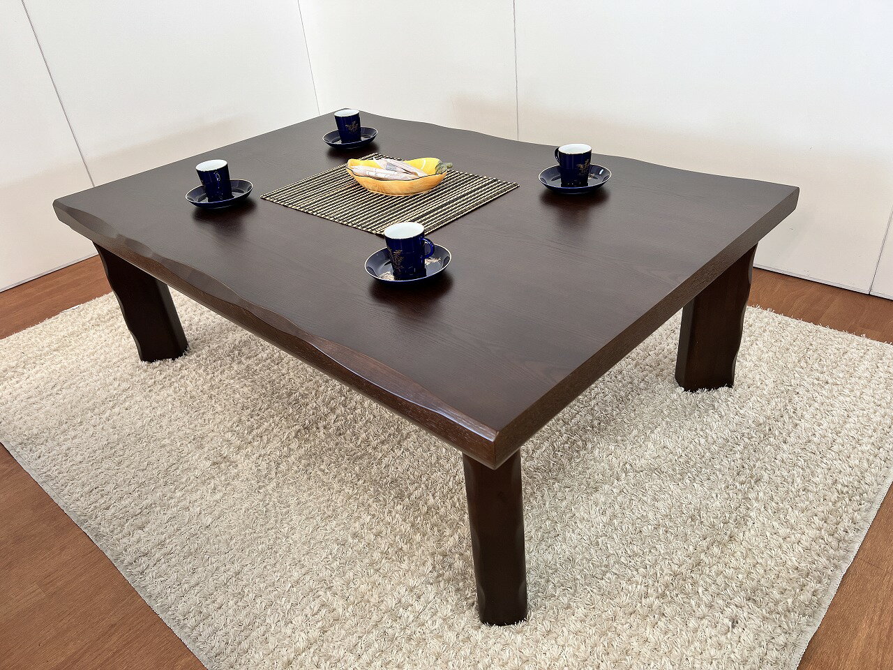 【座卓】「飛鳥-120」リビングテーブル ダイニングテーブル ローテーブル タモ材 2人〜4人用 木製 座卓 木目 和洋 長方形 食卓 新生活 シンプル
