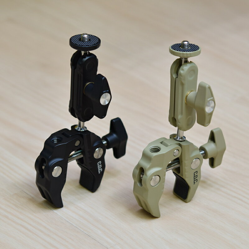 マルチポールクランプ 360°ボールヘッド付 1/4"オスネジ 3/8"メスネジ アーム クランプ CAM DE CAM エツミ CDC-003 CDC-004 ブラック サンド