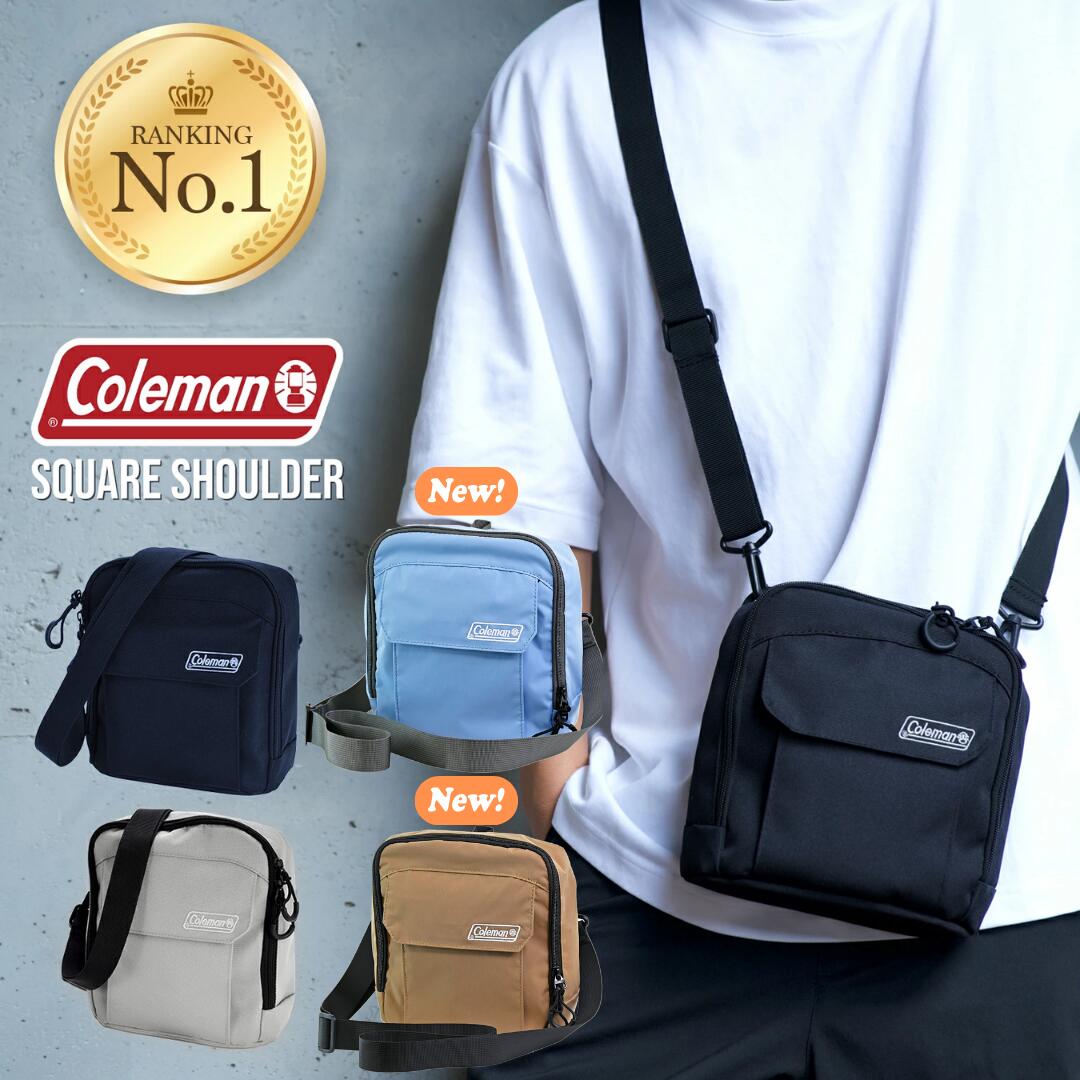 Rakuten - 【 Coleman ショルダーバッグ 】メンズ レディース 斜めがけ 軽量 軽い 肩かけ スクエア コールマン カジュアル おしゃれ タウン 使いやすい 背面メッシュ サブバッグ アウトドア フェス お散歩バッグ 旅行 ミニバッグ ポーチ 小型 ボディバッグ シンプル ブラック