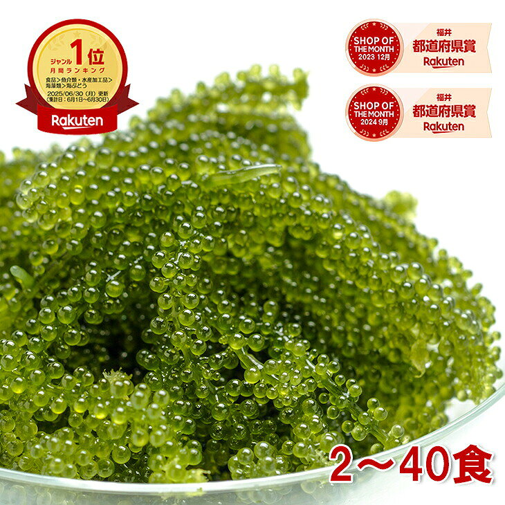 海ぶどう うみぶどう 2食〜40食 食べ方 タレ 常温保存 お取り寄せ 海藻 無添加 無着色 塩漬け特許技術 プチプチ 食べ…