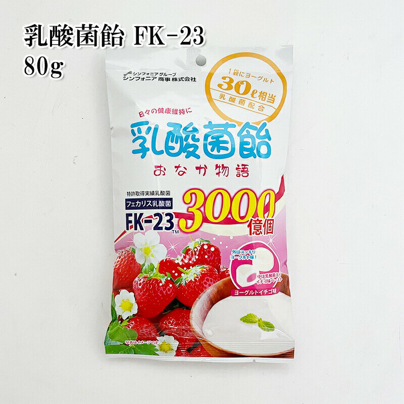 乳酸菌飴 ヨーグルトいちご味 80g 1袋 お一人様1点限り 5商品以上ご購入いただいた方に1円でプレゼント！ どれでも5品で送料無料は1円プレゼント商品のため、この商品は対象外★