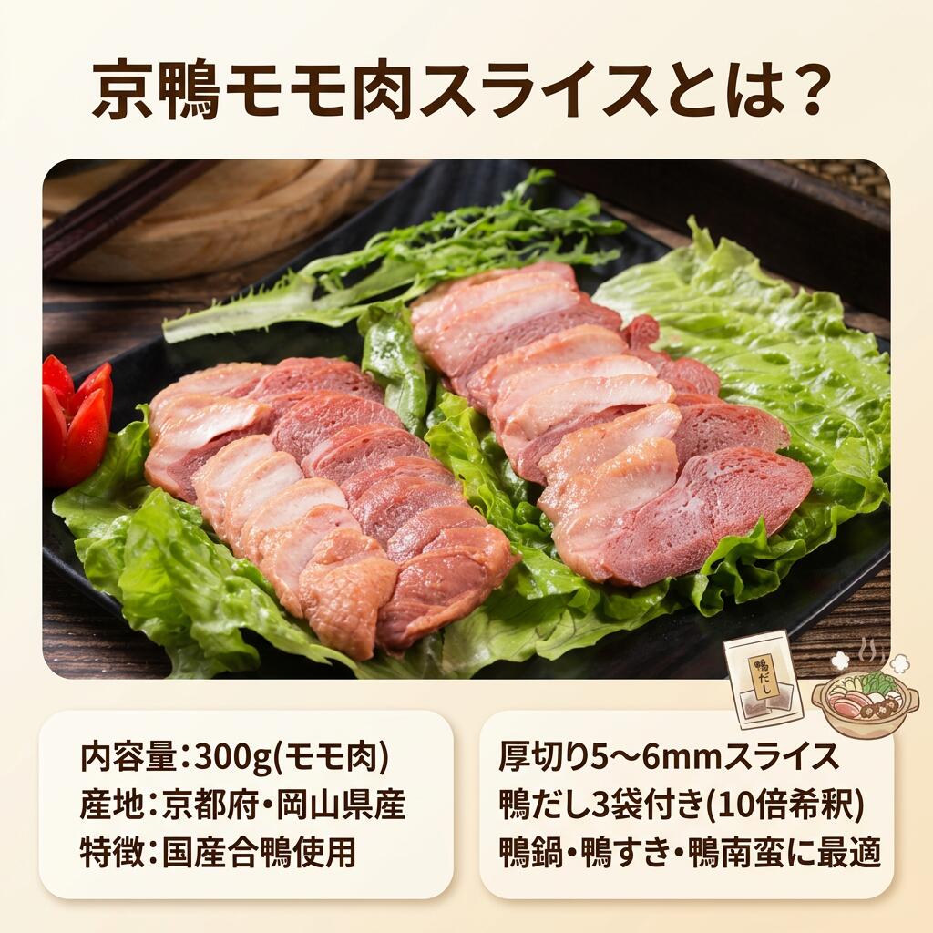 【楽天1位】京鴨モモ肉スライス 300g 鴨だし3袋付 国産合鴨 京都府・岡山県産 厚切...