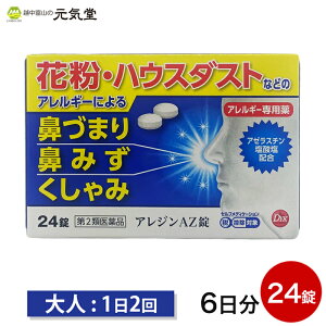 【第2類医薬品】アレジンAZ錠24錠 アゼスラスチン塩酸塩 鼻炎薬 花粉症 花粉症薬 ハウスダスト アレルギー専用鼻炎 鼻づまり くしゃみ 第一薬品工業 置き薬 配置薬 富山