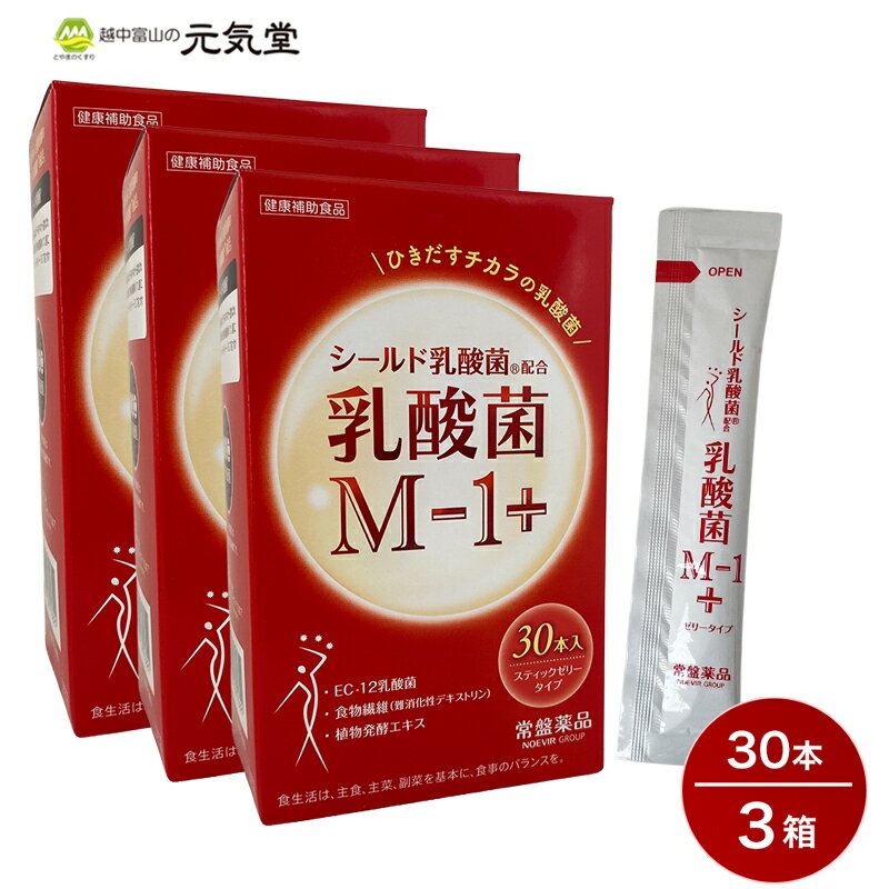 【期間限定 20%OFFクーポン配布中】乳酸菌M-1+ 30本 3個セット 常盤薬品 乳酸菌 腸活 ゼリー スティック EC‐12乳酸菌 オリゴ糖 食物繊維、植物発酵エキス野草発酵エキス 発酵エキス サプリメント サプリ 健康食品 贈り物 ギフト ギフト プレゼント