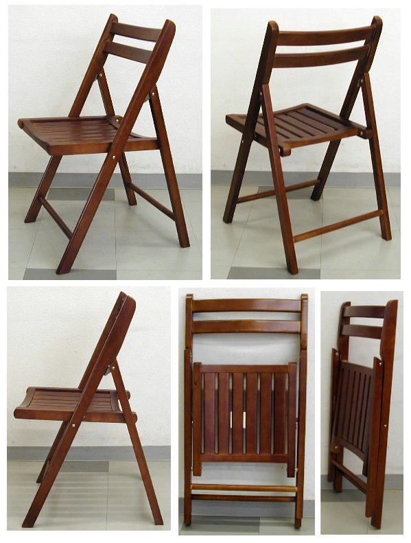 木製　折りたたみ椅子　木座ダークブラウン　4．1kg[NO.367Dブラウン]