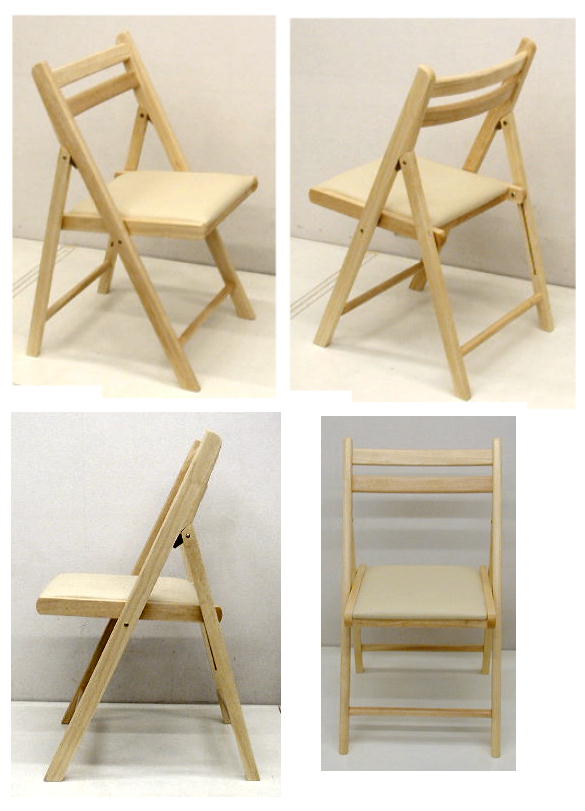 木製　折りたたみ椅子　レザー座 ナチュラル　5．0kg [N