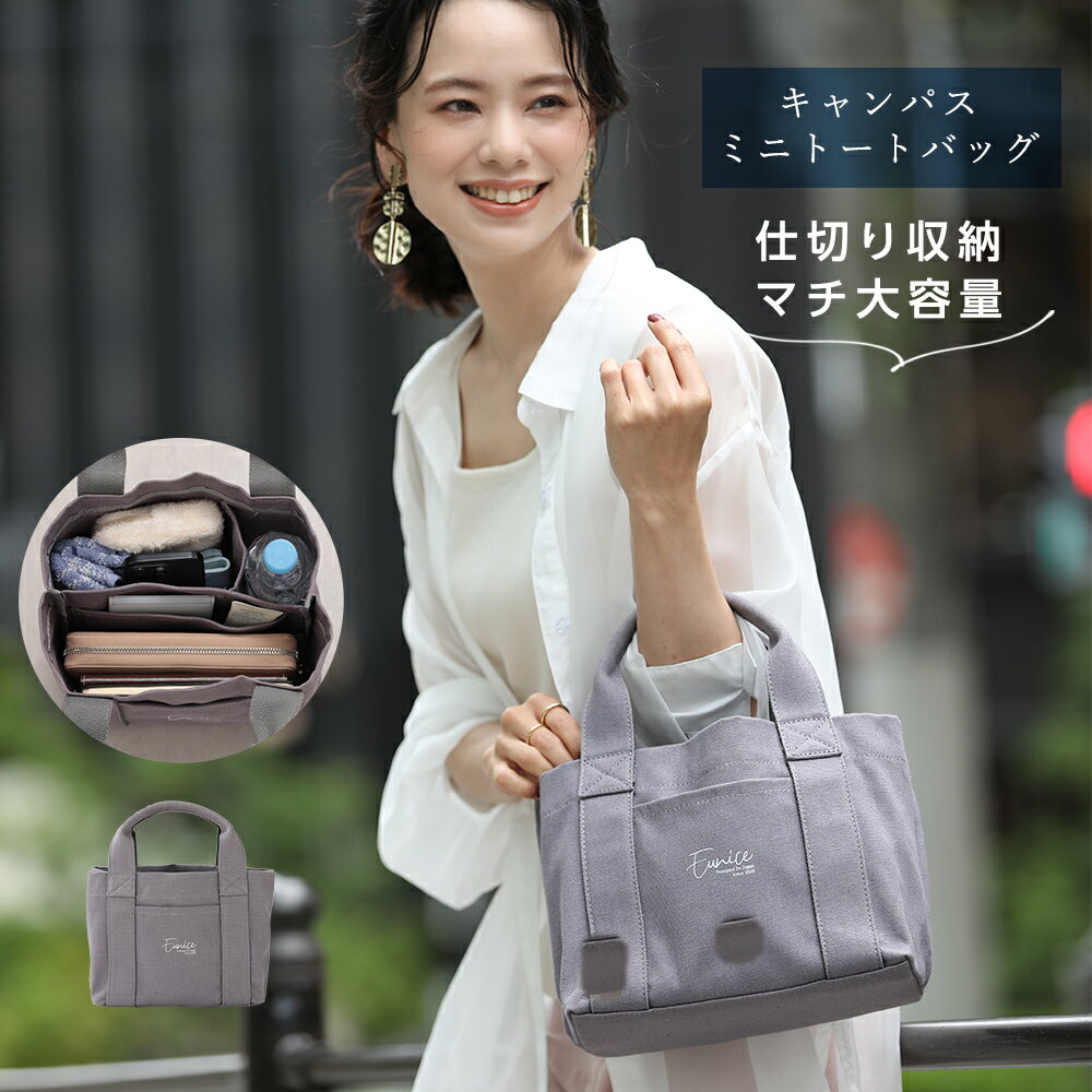 【2点購入で30％OFFクーポン対象】ミニ トートバッグ レディース トートバッグ キャンバス 3つ仕切り ミニトート 仕切り収納＆マチ大容量 毎日に便利で大満足 キャンバスミニトートバッグ マザーズバッグ ママバッグ ランチバッグ B5収納 収納