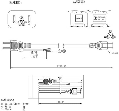 I-SHENG �Ÿ������֥� ACER DELL HP �� 3�ԥ󥽥��å�(�᥹)��2�ԥ�ץ饰(����) ���� ���Ƽ�� 1.2m