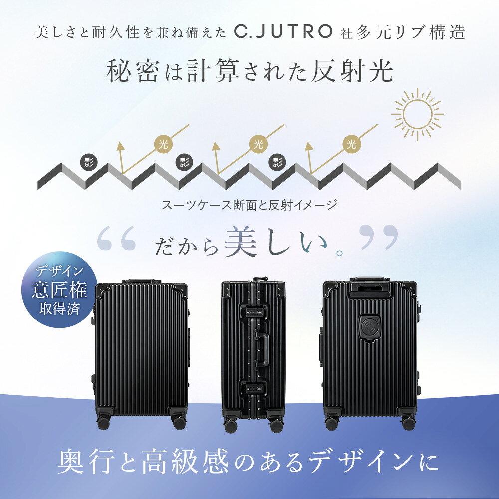 ★【新技術ダブル搭載】★正規品 スーツケース キャリーケース キャリーバッグ 機内持ち込み 1泊2日 2泊3日 3泊4日 【アルミ質感を表現する独自素材採用】 軽量 旅行 出張 海外旅行 Sサイズ Mサイズ Lサイズ 【30日返品返金】