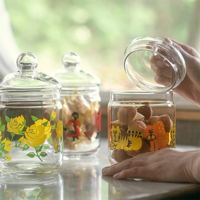 樂天商城 - 『アデリアレトロ ボンボン入れ 680ml』【ボンボン 保存容器 食器 ガラス 小物入れ レトロ 昭和 喫茶店 純喫茶 カフェ 花柄 小花 日本製】