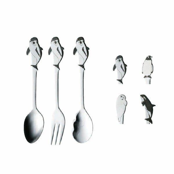 『アニマルカトラリー オーシャン』【アニマル スプーン フォーク カトラリーイルカ ペンギン アザラシ シャチ 日本製】【メール便対応】のサムネイル